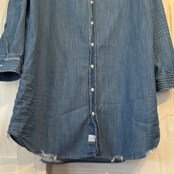 Frank & Eileen Womens Large Cotton Mary Classic Denim Jean Shirt Dress Blue USA - Picture 3 of 12